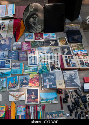 Communist memorabilia for sale in Tbilisi's Dry Bridge market Stock Photo