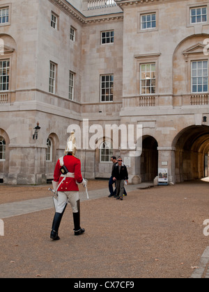 Royal Guard marching in Horse Guards, City of Westminster, London, England, United Kingdom Stock Photo