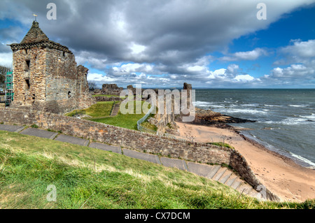 St Andrews Castle, St Andrews, Fife, Scotland, UK Stock Photo