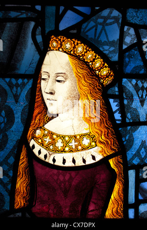 Princess Cecily (1485), from Canterbury cathedral, Glass painting, Burrell Collection, Glasgow, Scotland, UK Stock Photo