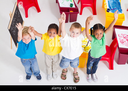 young preschool children in classroom Stock Photo