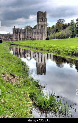 Ruins of Fountains Abbey, Studley Royal Park, North Yorkshire, England, UK Stock Photo