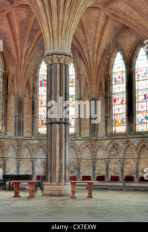 Interior of chapter house, Lincoln Cathedral, Lincoln, Lincolnshire, England, UK Stock Photo