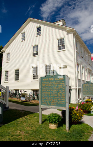 Michigan, Mackinac Island. Market Street, Registered Historic Site. Stock Photo