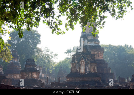 Wat Chedi Chet Thaeo, Si Satchanalai, Thailand Stock Photo