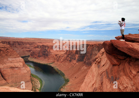 View of Colorado river at Horseshoe bend in Page, Arizona, US Stock Photo