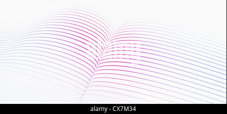 A fold in colored lines against a white background Stock Photo