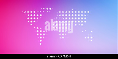 World map in dots against an abstract background Stock Photo