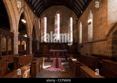 The interior of St. Andrew's Church  in the village of Corbridge, Tyne Valley, Northumberland, England Stock Photo