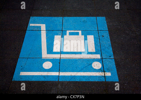 Pictograph of baggage trolley Stock Photo