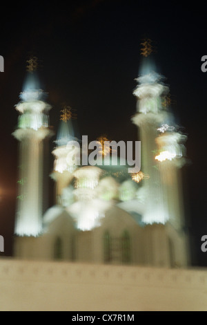 Defocused shot of Qolsharif Mosque against cloudy sky in Kazan Kremlin, Russia Stock Photo