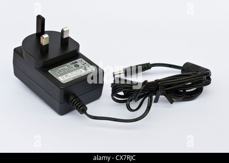 A UK 240v 3-pin ac/dc adaptor. Stock Photo