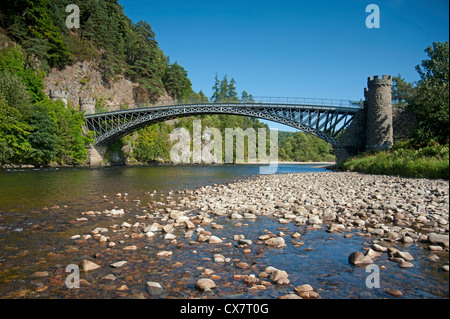 Thomas Telford's Bridge over the River Spey at Craigellachie Morayshire. Scotland.  SCO 8508 Stock Photo