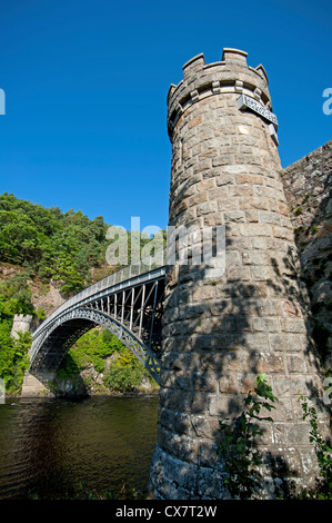 Thomas Telford's Bridge over the River Spey at Craigellachie Morayshire. Scotland.  SCO 8509 Stock Photo