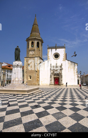 Sao Joao Baptista church in Plaza Da Republica in Tomar, Portugal. Stock Photo