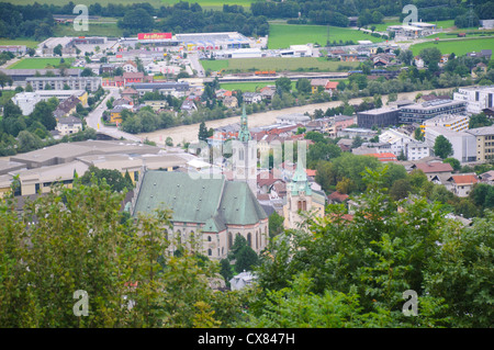 Austria, Tyrol, Schwaz elevated view Stock Photo