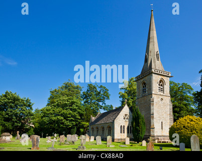 Cotswolds village church of St Marys church Lower Slaughter Gloucestershire Cotswolds England UK GB Europe Stock Photo