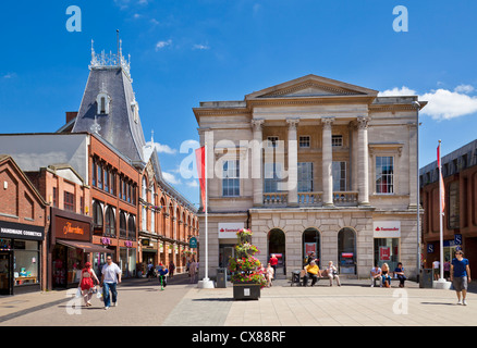 Market hall and Cornhill market area of Lincoln city centre Lincolnshire England UK GB EU Europe Stock Photo