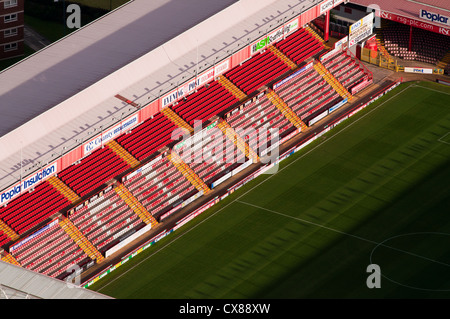 Aerial view of part of Ashton Gate Football stadium home of Bristol City Football club Stock Photo