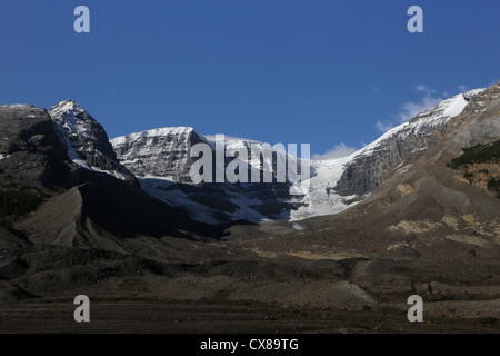 Snow Dome Glacier and Mount Kitchener, part of the Columbia Icefield  in Alberta Canada Stock Photo