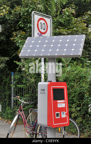 Solar panel for " Call a bike" machine Berlin Germany Stock Photo