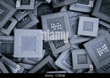 Processor unit cpu background color processed studio shot Stock Photo