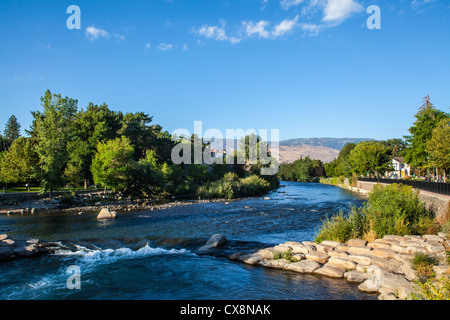 The Truckee River in Downtown Reno Nevada Stock Photo