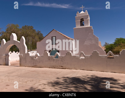 Elk198-2049 Chile, San Pedro Atacama, Plaza de Armas, Iglesia San Pedro church 1745 Stock Photo