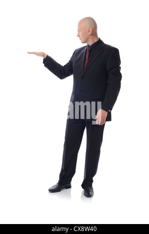 Young man presenting an empty copy space Stock Photo - Alamy