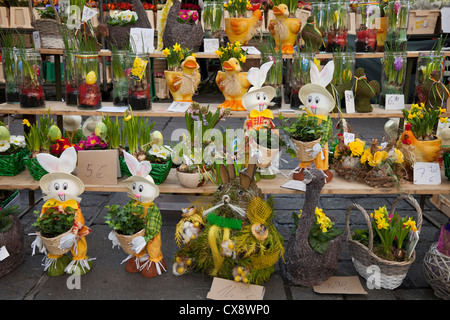 Easter bunnies at the market Stock Photo