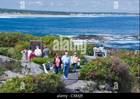 People walking on Marginal Way, Ogunquit, Maine, USA. Stock Photo