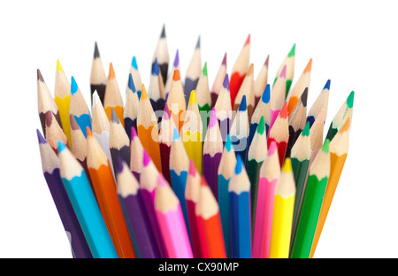 color pencils bunch macro shot Stock Photo
