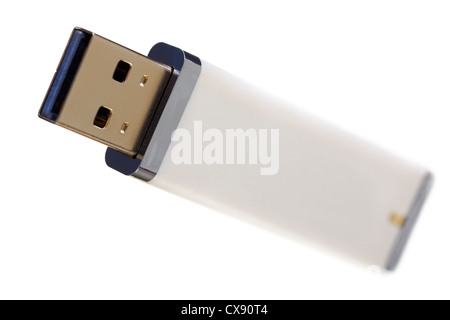 Close up of a USB flash memory isolated on white Stock Photo