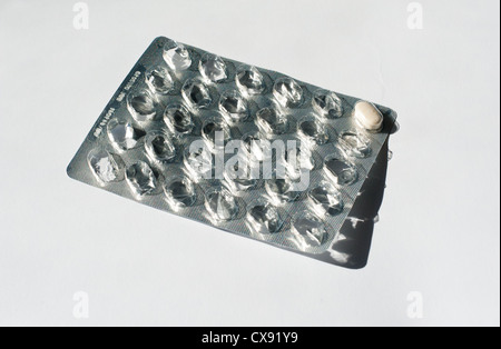 Last tablet left in a pack Stock Photo
