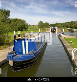 Knowle Locks on, the, Grand Union Canal, Acocks Green, England, UK, British, inland, waterways, canals, English, countryside, Stock Photo