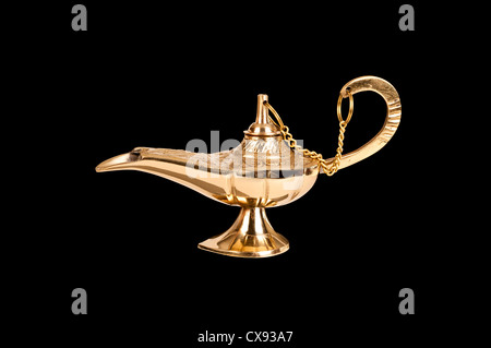 Gold genie lamp Stock Photo - Alamy