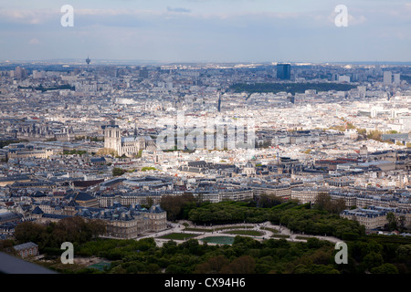 View over the Jardins du Luxembourg and the Eglise Saint Sulpice, Paris, France Stock Photo