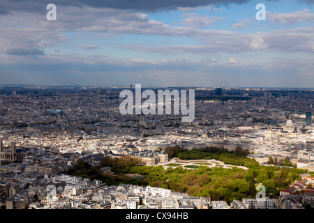 View over the Luxembourg Gardens and Paris from the Tour Montparnasse, Paris, France Stock Photo