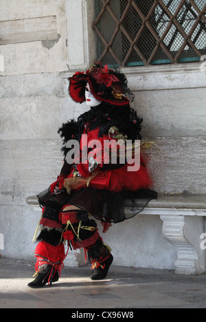 Costumed Venice Carnival participant Stock Photo