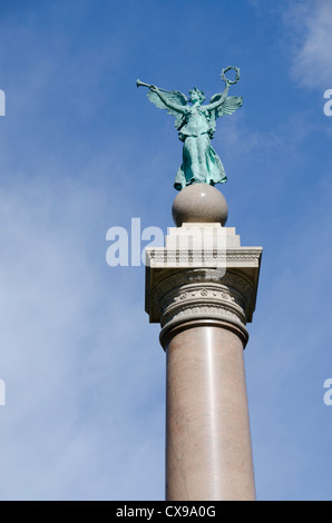 New York, West Point US Military Academy, Trophy Point. Battle Monument, c. 1897. Stock Photo