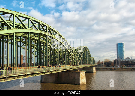 Hohenzollernbrücke, Cologne, North Rhine Westphalia, Germany Stock Photo