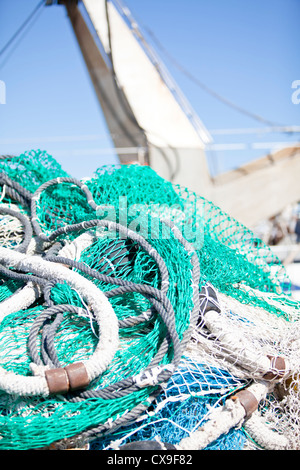 Trawling Rope fishnet trawl rope putdoor in summer at harbour fishing Stock Photo - Alamy