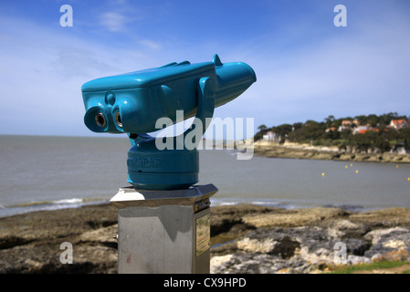 Fixed binoculars to take in the view. France. Stock Photo