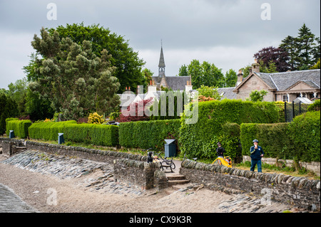 Village of Luss, on Loch Lomond, renovated and repaired Stock Photo