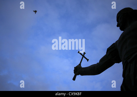 Statue of Pedro Alvares Cabral in Santarem, Portugal. Stock Photo