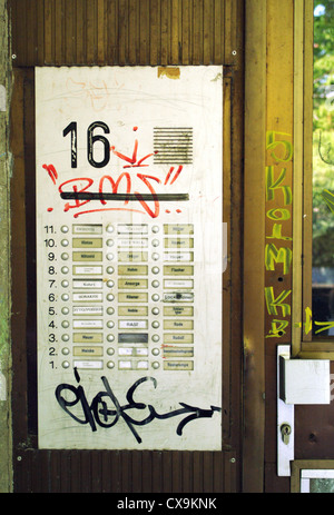 Berlin, nameplates an empty house in Berlin-Marzahn Stock Photo