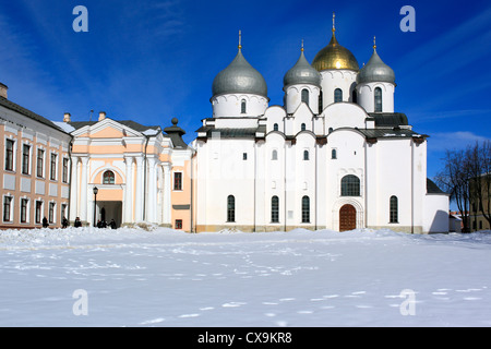 Saint Sophia Cathedral (1045), Veliky Novgorod, Novgorod region, Russia Stock Photo