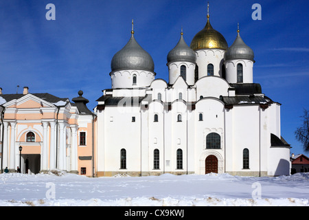 Saint Sophia Cathedral (1045), Veliky Novgorod, Novgorod region, Russia Stock Photo