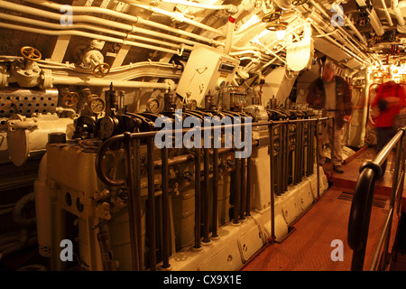 Onboard the British built Lembit submarine at the Seaplane Harbour in Tallinn, Estonia. Stock Photo