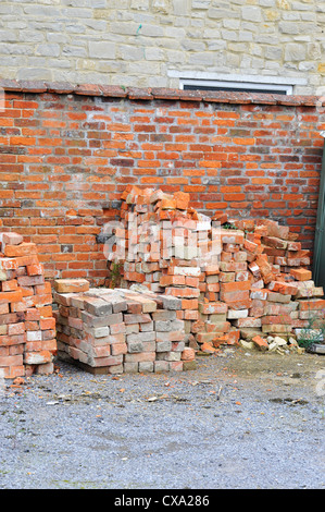 Old clay bricks. Stock Photo